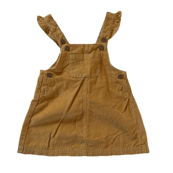 Carter’s Corduroy Mustard Yellow Overall Dress Jumper Baby Girl 9 Months - Picture 1 of 7
